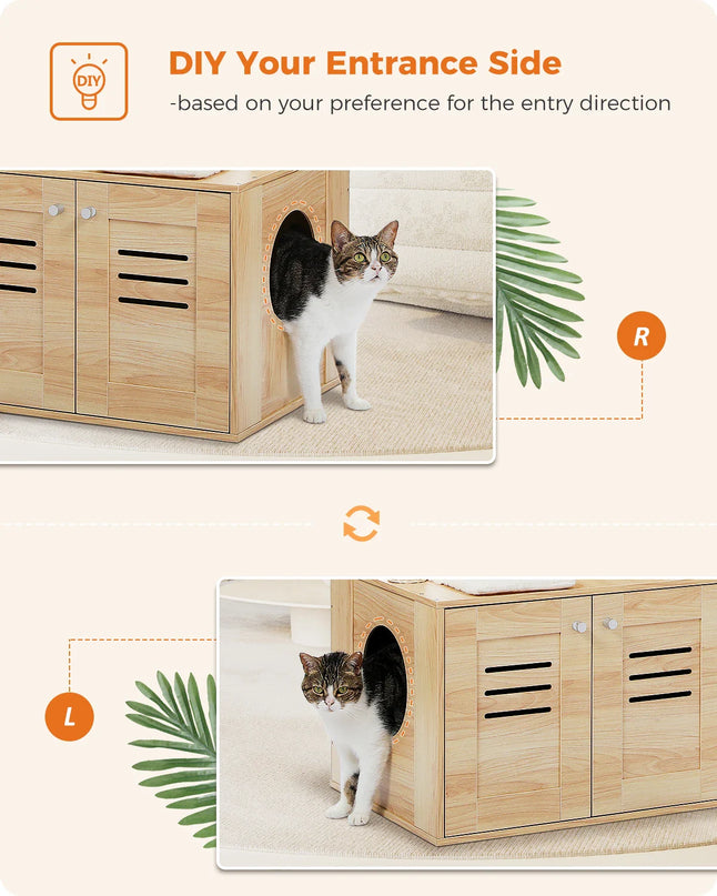 Arbre à Chat avec Meuble Intégré et Plateformes Douces