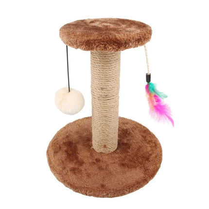 Griffoir Compact avec Jouet Suspendu et Plumes Colorées