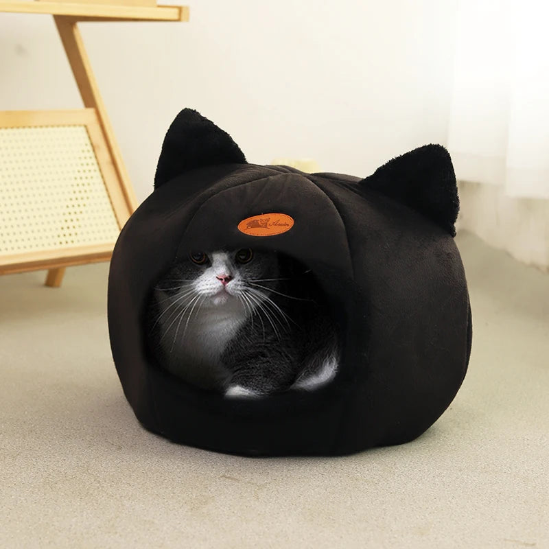 Cocon pour Chat Mignon avec Oreilles Noires