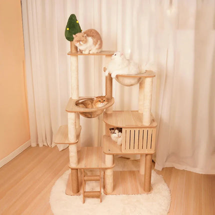 Arbre à Chat Ludique XXL avec Bulles Transparentes et Maisonnete