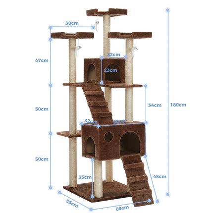 Grand arbre à chat avec plateformes et niches cubiques