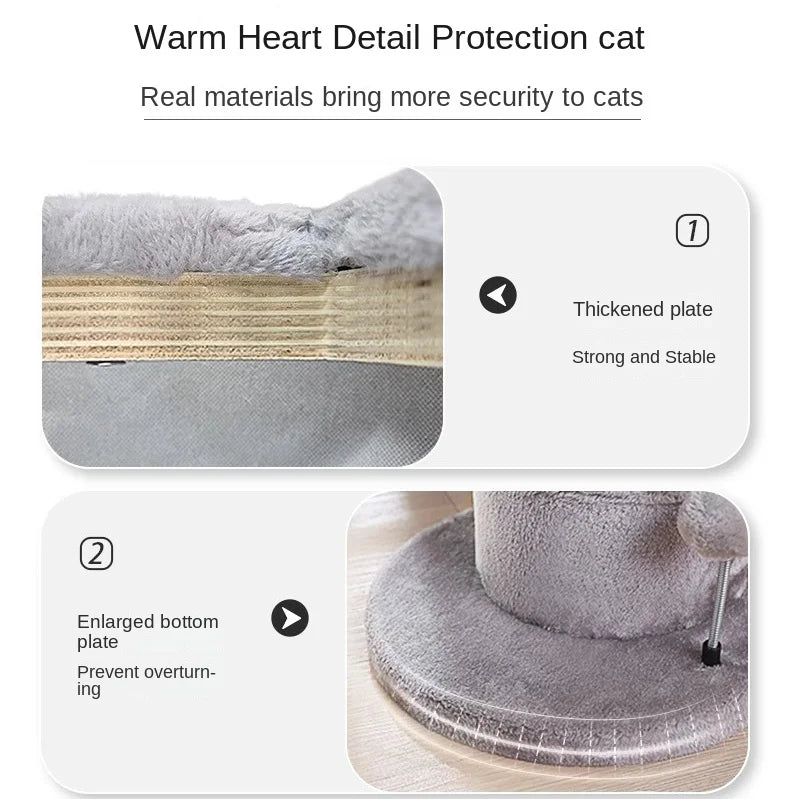 Poteau à Griffer pour Chat avec Accessoires Suspendus