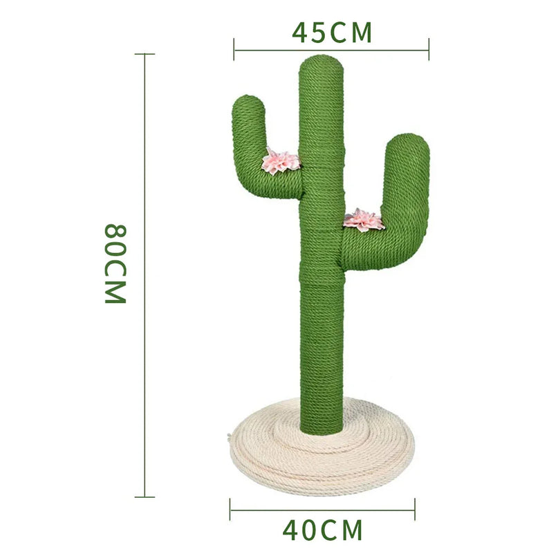 Arbre à Griffer en Forme de Cactus avec Fleurs Décoratives