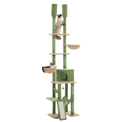 Arbre à Chat Cactus Vert avec Niche et Hamacs