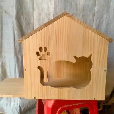 Arbre à Chat Original avec Balançoire et Cabane Décorative