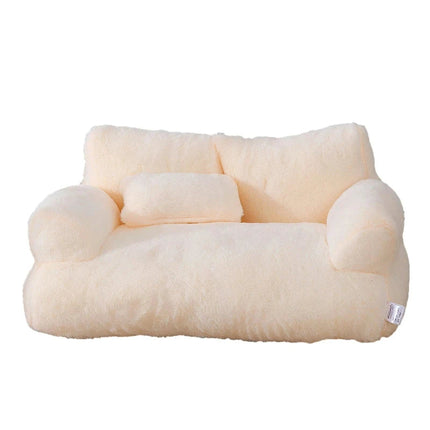 Petit canapé rose pelucheux pour moments cocooning