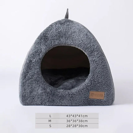 Abri Triangulaire Douillet pour Chat avec Intérieur Polaire
