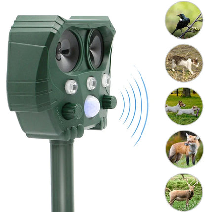 Dispositif Répulsif Ultrasonique à Énergie Solaire pour Animaux - Extérieur