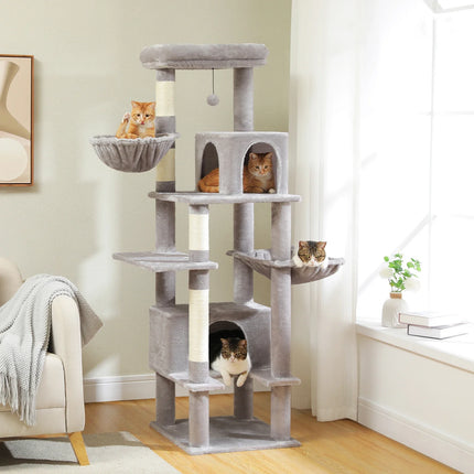Arbre pour Chats à Plusieurs Niveaux avec Niche et Paniers Suspendus