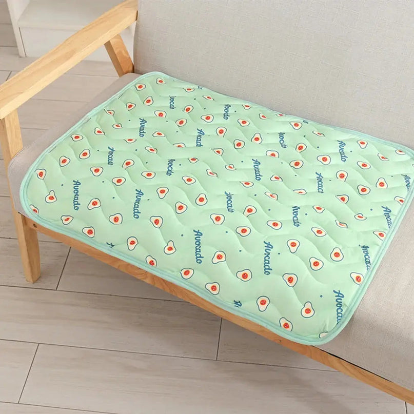 Tapis rafraîchissant chat motif avocat – Fraîcheur et bien-être