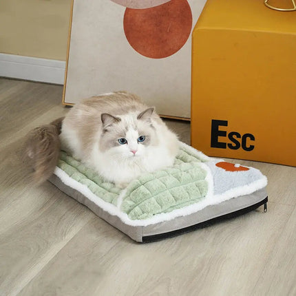 Coussin Rectangulaire Douillet pour Chat avec Décor Cœur