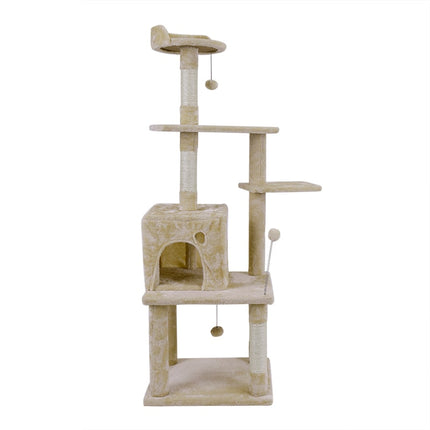 Arbre pour Chat avec Zones de Jeu et Repos Multiples - Gris et Beige