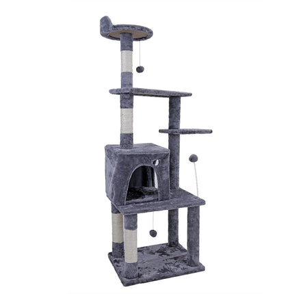 Arbre pour Chat avec Zones de Jeu et Repos Multiples - Gris et Beige