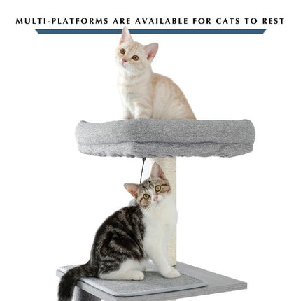 Arbre pour chats multi-niveaux avec jouets suspendus