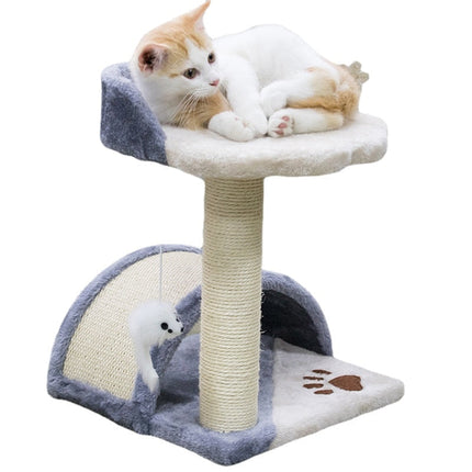 Arbre à chat compact avec plateforme rembourrée et cachette ludique