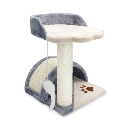 Arbre à chat compact avec plateforme rembourrée et cachette ludique