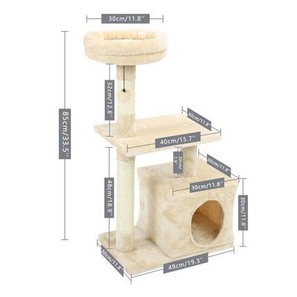 Arbre pour Chat Compact avec Cube et Plateformes Multiniveaux
