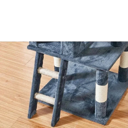 Arbre à Chat Compact avec Jouets Suspendus et Nacelle