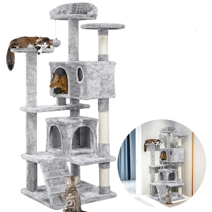 Tour d'Activité pour Chat à Multi-Niveaux et Jouet Suspendu