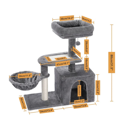 Arbre à Chat Compact avec Hamac et Niche