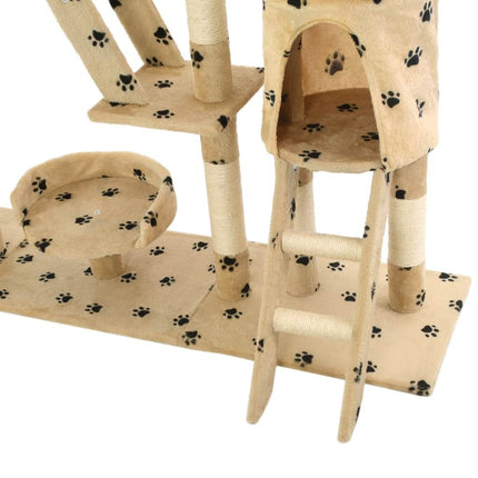 Grand Arbre Beige pour Chats avec Plates-Formes et Hamacs