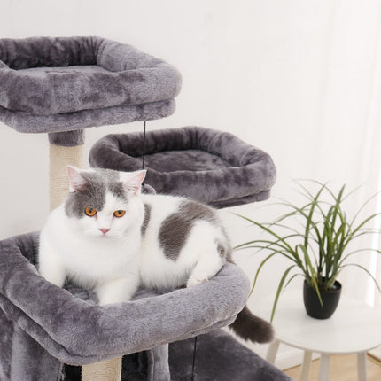 Arbre à Chat Multi-Niveaux avec Niche et Jouets Suspendus