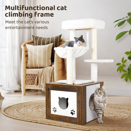 Arbre à Chats Compact avec Niche et Plateformes Confortables