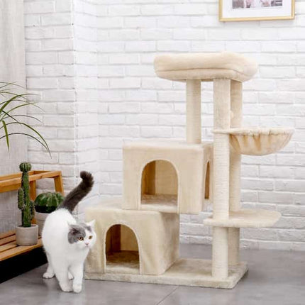 Arbre Gris Multi-Activités avec Niche et Hamac