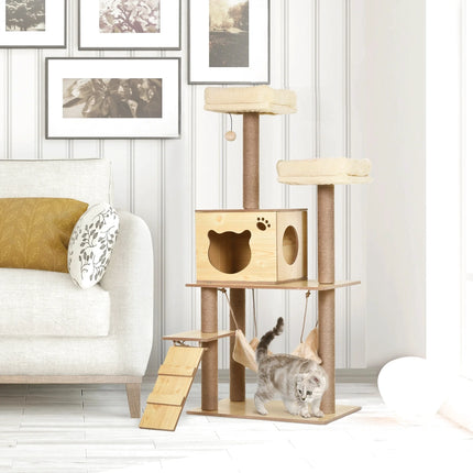 Tour pour Chat Multi-Niveaux avec Hamac et Griffoirs