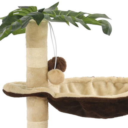 Arbre pour Chat avec Feuilles et Niche Suspendue