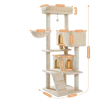 Arbre pour Chat avec Plateformes Multiniveaux et Hamac Suspendu
