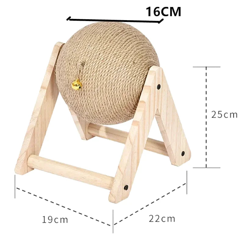 Griffoir Interactif en Forme de Triangle avec Sphère en Sisal et Clochette