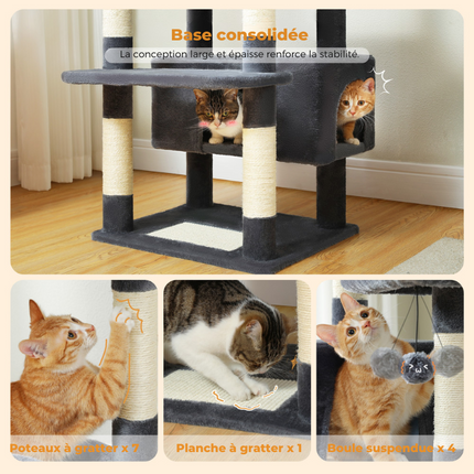 Grand Arbre pour Chats avec Hamacs et Griffoirs