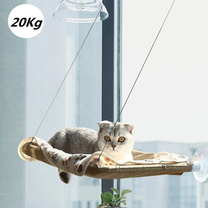 Plateforme Suspendue pour Chat à Fixation Vitre avec Câbles Discrets