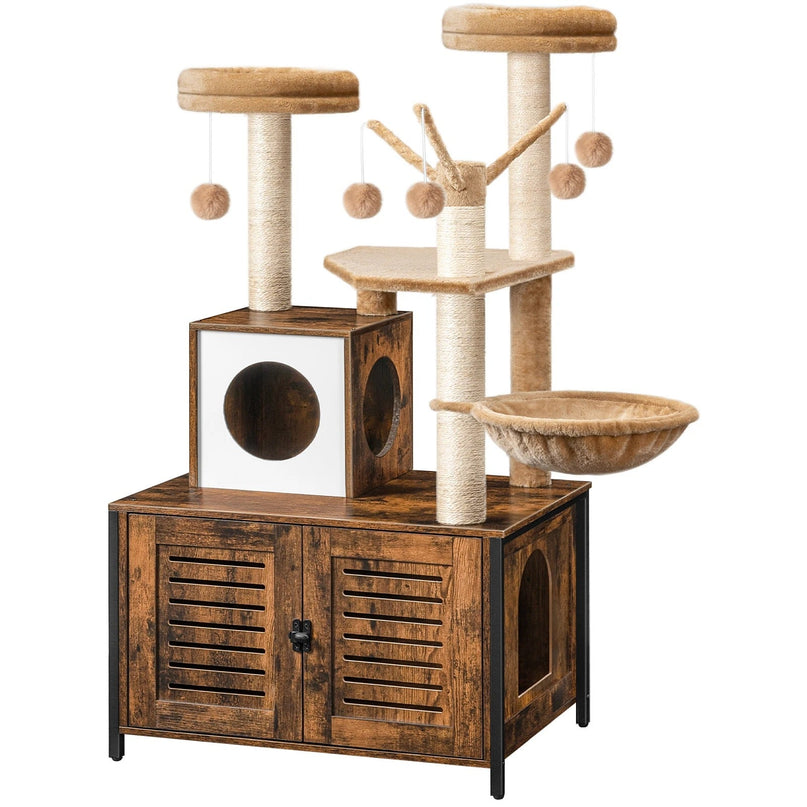 Arbre à Chat avec Meuble Intégré et Plateformes Douces