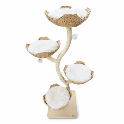 Arbre à Chat avec Paniers en Spirale pour un Coin de Jeu Naturel