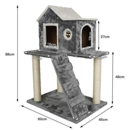 Arbre pour Chat avec Maison et Rampe Incluse – Design Compact