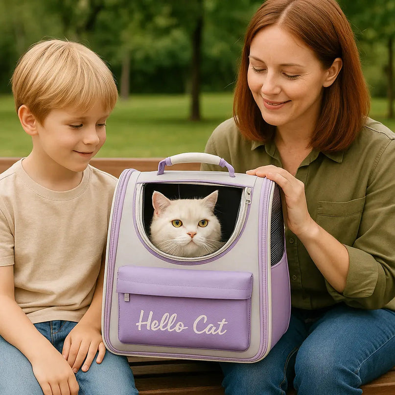 Sac à Dos pour Chat avec Fenêtre Transparente – Rose