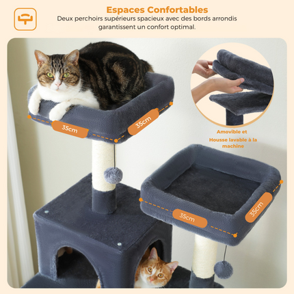 Grand Arbre pour Chats avec Hamacs et Griffoirs